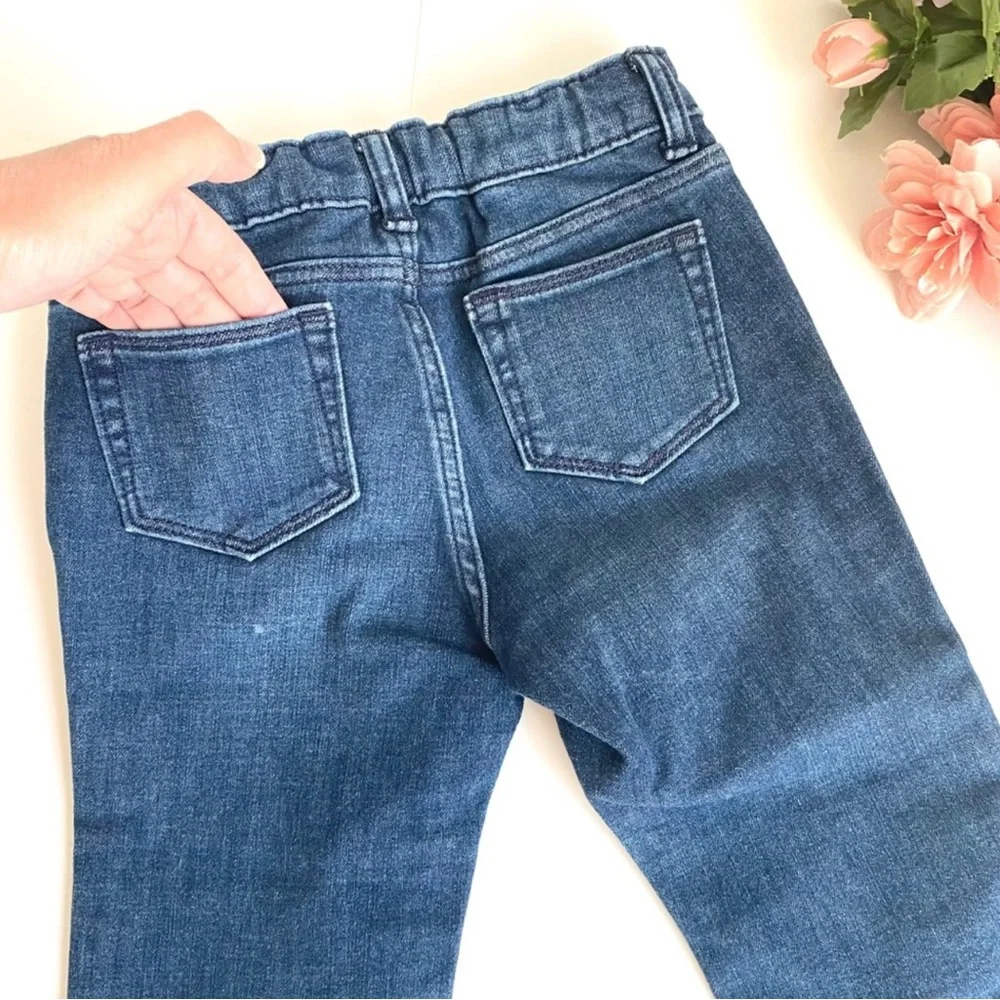 NWT Janie and Jack Blue Red Side Stripe Raw Hem Girl Jeans